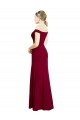 Cheapest Off the Shoulder Long Chiffon Prom Dress with Pleats UK