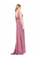 Cheapest Long Slim Chiffon Prom Dress with Beaded Waist UK