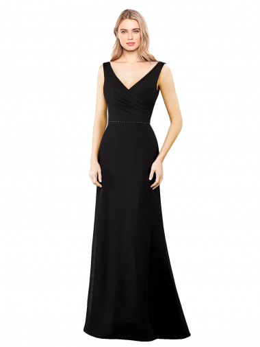 Cheapest V-Neckline Chiffon Prom Dress with Draped Bodice UK