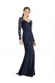 Cheapest Illusion Long Sleeves Lace Prom Dress with Sheer Keyhole Back UK