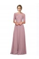 Cheapest Off the Shoulder Lace Crop Top A-Line Chiffon Prom Dress UK