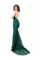 Cheapest Black Tie Sleek Fishtail Shaped Long Lace Prom Dress UK