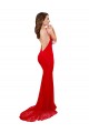 Cheapest High Neck Long Lace Prom Dress with Open Back Straps UK