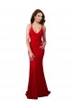 Cheapest Low Back V-Neckline Floor Length Lace Prom Dress UK