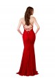 Cheapest Low Back V-Neckline Floor Length Lace Prom Dress UK