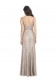 Cheapest V-Neck Fully Sequin Prom Dress with V-Back and Front Slit UK