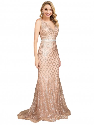 Cheapest Sleek Long Mermaid Sparkling Sequin Prom Dress UK