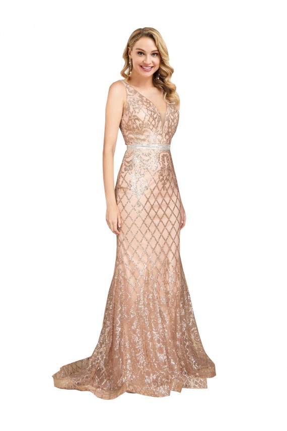 Cheapest Sleek Long Mermaid Sparkling Sequin Prom Dress UK