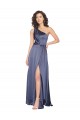 Cheapest Draped Silky Satin Prom Dress with Tied Waist UK