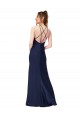 Cheapest High Neck Satin Prom Dress with Strappy Back UK