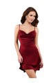 Cheapest Midi Length Cowl Neck Silky Satin Short Cocktail Prom Dress / Homecoming Dress UK