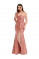 Cheapest Cascade Ruffle One Shoulder Bustier Silky Satin Mermaid Prom Dress UK