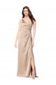 Cheapest Silky Satin Prom Dress with Draped Surplice Bodice UK