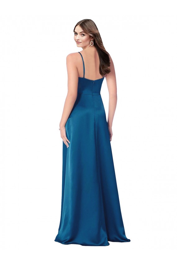 Cheapest Cowl Neck Salky Satin Prom Dress UK