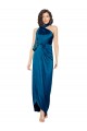 Cheapest High Halter Neck Silky Satin Prom Dress with Sash Overlay and Side Split UK