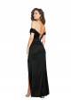 Cheapest Fitted Sweetheart Neckline Silky Satin Prom Dress with Off the Shoulder Sleeves and High Slit UK