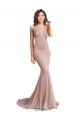 Cheapest Deep V-Neck Mermaid Low Back Long Spandex Prom Dress UK