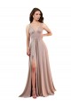 Cheapest Long A-Line Plunge V-Neckline Spandex Prom Dress with Slit UK