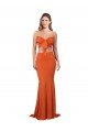 Cheapest Strapless Bandeau Bodice Long Spandex Prom Dress UK