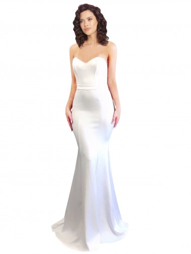 Cheapest Sweetheart Strapless High Neck Long Crepe Prom Dress UK