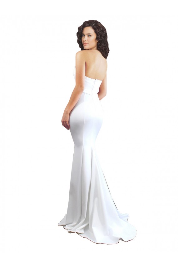 Cheapest Sweetheart Strapless High Neck Long Crepe Prom Dress UK