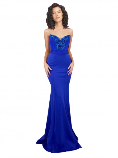 Cheapest Sweetheart Flower Neckline High Neck Crepe Prom Dress UK