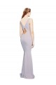 Cheapest Cut-Out Back V-Neckline Mermaid Crepe Prom Dress Keyhole Back UK