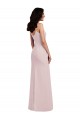 Cheapest Spaghetti Strap V Back Crepe Prom Dress with Front Slit UK