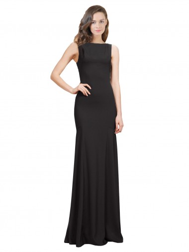 Cheapest Sleeveless Bateau Neckline Crepe Prom Dress with Twist Back UK