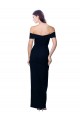 Cheapest Off the Shoulder Long Full Length Crepe Prom Dress with Side Split UK