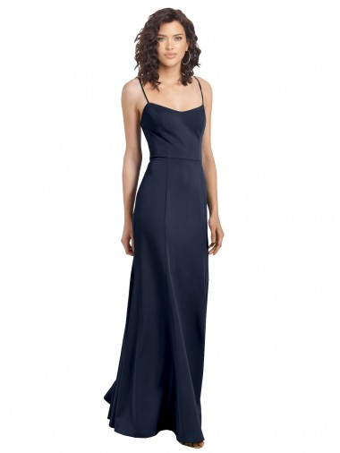 Cheapest Fit and Flare Scoop Neck Long Sleeveless Stretch Crepe Prom Dress UK