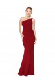 Cheapest One Shoulder Long High Neck Sleeveless Mermaid Crepe Prom Dress UK