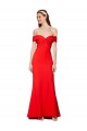 Cheapest Cross Front and Back Bardot Sleeveless Crepe Maxi Prom Dress UK