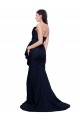 Cheapest Long Strapless Sweep Train Low Back Crepe Prom Dress UK