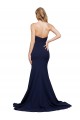 Cheapest Fit and Flare Sweetheart Long Crepe Prom Dress with Sweep Train UK