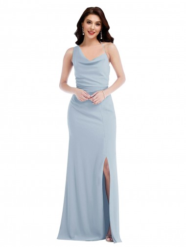 Cheapest One Shoulder Draped Cowl Neck Maxi Prom Dress UK