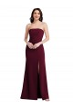 Cheapest Strapless Crepe Maxi Prom Dress with Front Slit UK