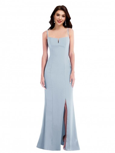 Cheapest Flattering Trumpet Maxi Crepe Prom Dress with Front Slit UK