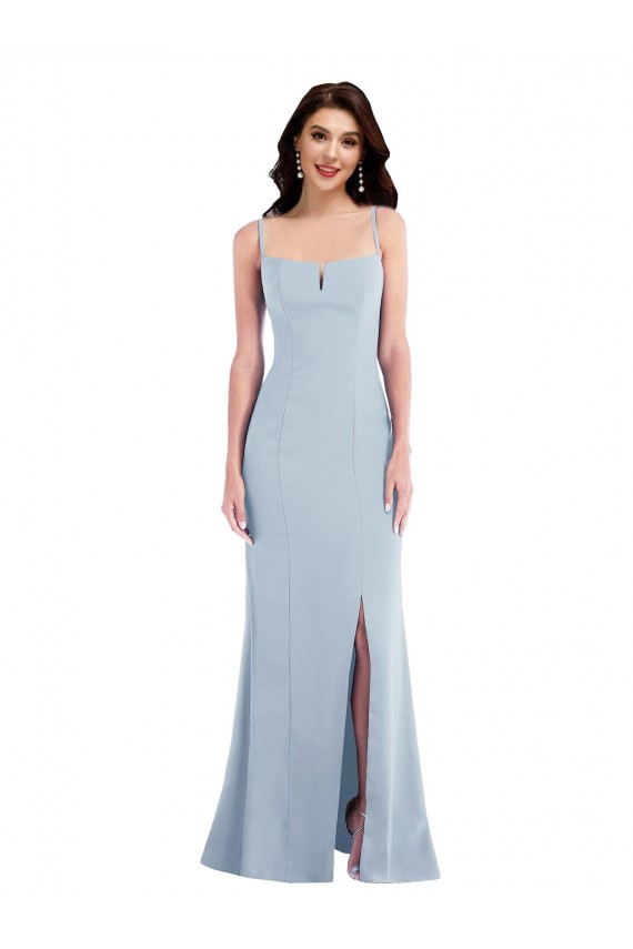 Cheapest Flattering Trumpet Maxi Crepe Prom Dress with Front Slit UK