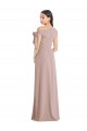 Cheapest Off the Shoulder Tie Detail Maxi Crepe Prom Dress with Front Slit UK