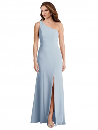 Cheapest Bold One Shoulder Trumpet Maxi Crepe Prom Dress UK