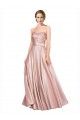 Cheapest Long Plated Strapless Sweetheat Stretch Satin Prom Dress UK