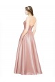 Cheapest Long Plated Strapless Sweetheat Stretch Satin Prom Dress UK