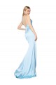 Cheapest Double Straps V-Neck Sleeveless Stretch Satin Prom Dress with High Slit UK