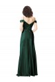 Cheapest Off the Shoulder Sleeves Long Stretch Satin Prom Dress with Pleated Draped Neckline UK