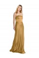 Cheapest Sleek Strapless Long A-Line Stretch Satin Prom Dress UK