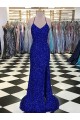 Cheapest V-Neck Sleeveless Long Velvet Sequin Prom Dress UK