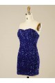 Cheapest Short Sweetheart Velvet Sequin Prom Dress UK