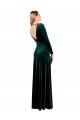 Cheapest Plunging V-Neckline Long Sleeves Open Back Velvet Prom Dress UK