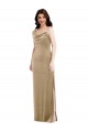 Cheapest Asymmetrical One Shoulder Velvet Maxi Slip Prom Dress UK